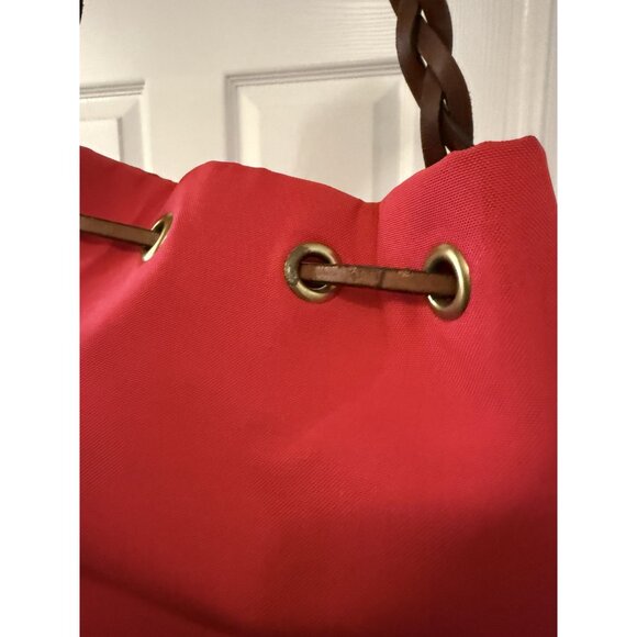 Dooney & Bourke Women's Pink Nylon Drawstring Bucket Bag - Picture 7 of 14